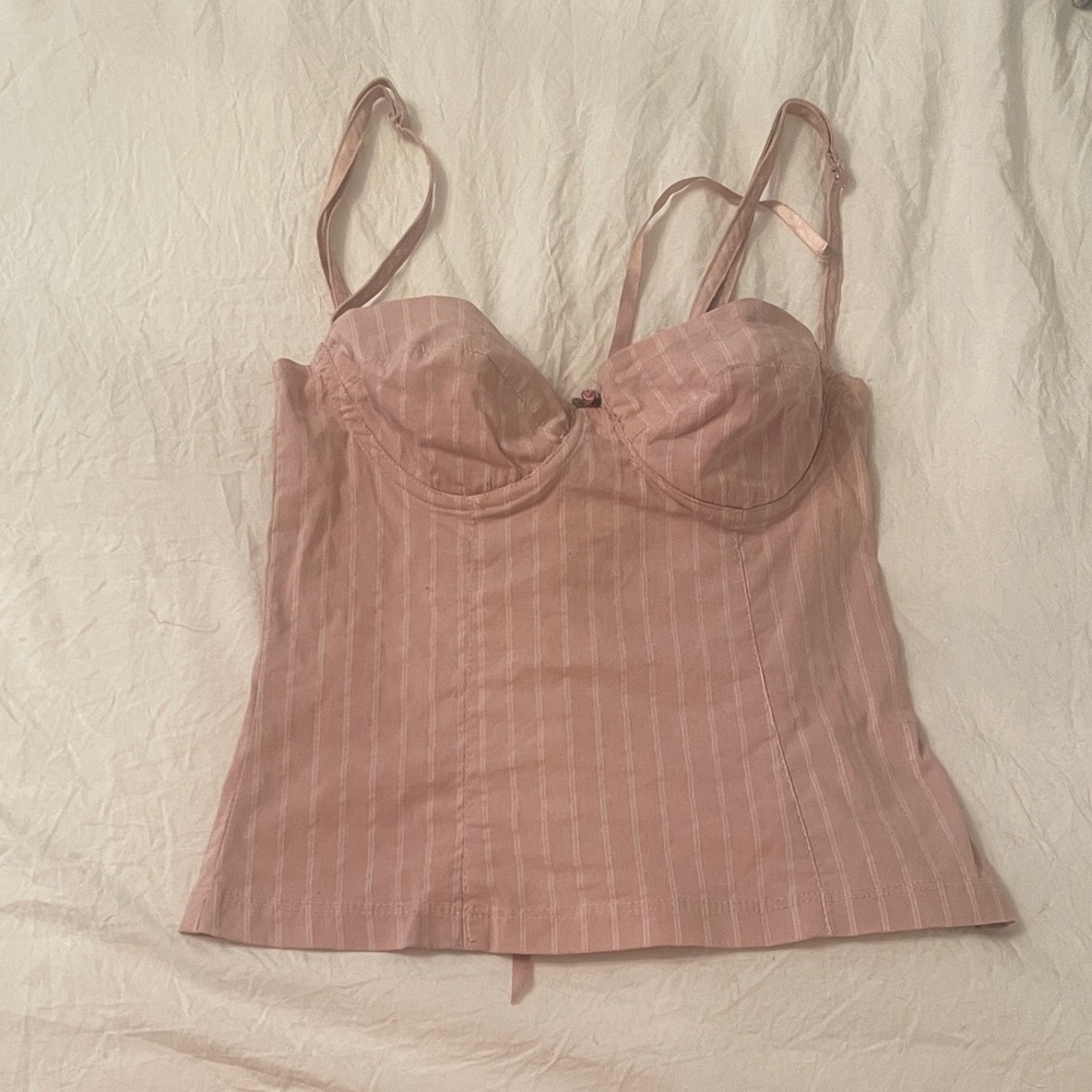 Pink Striped Bustier Top Late 90s Rampage